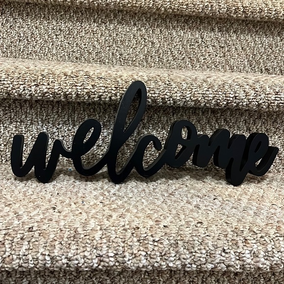 Hobby Lobby Accents Solid Wood Cursive Black Sign Poshmark